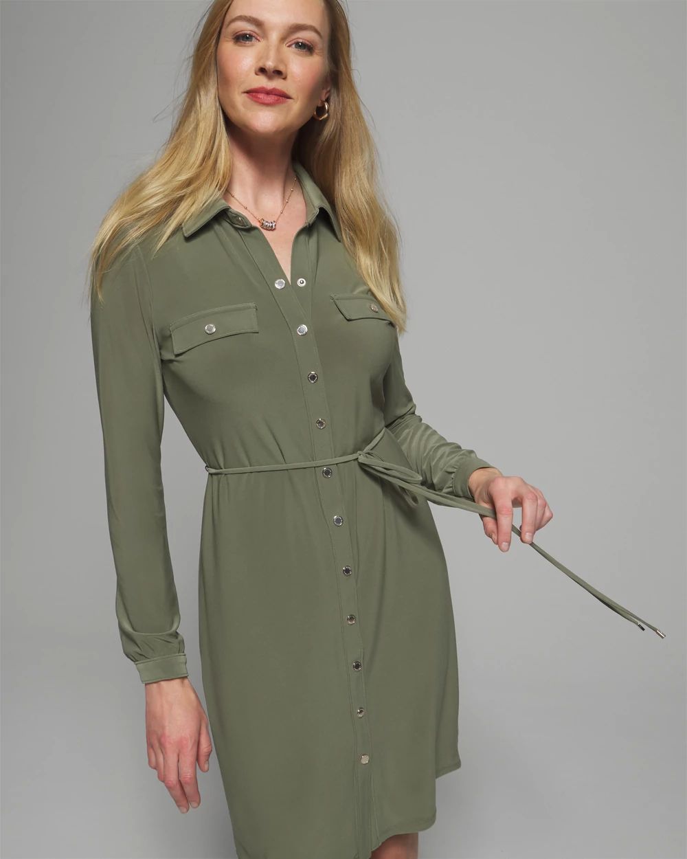 Outlet WHBM Snap Front Shirtdress click to view larger image.