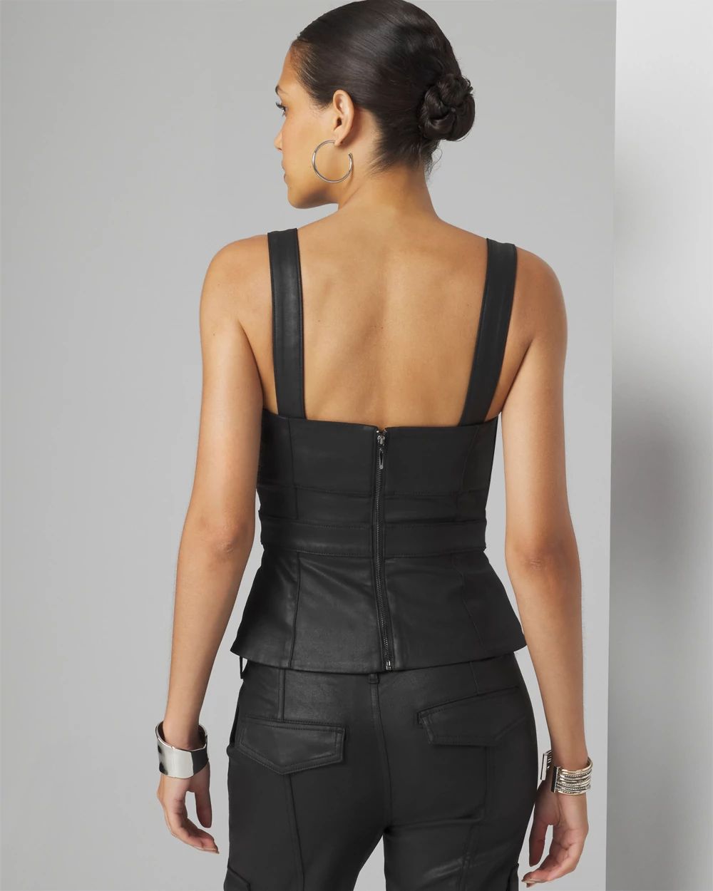 Button Front Coated Bustier