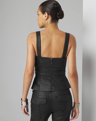Button Front Coated Bustier
