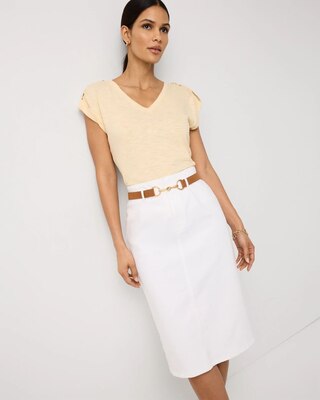 V-Neck Tee with Epaulets click to view larger image.