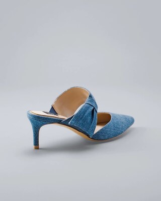 Denim Low-Heel Mules