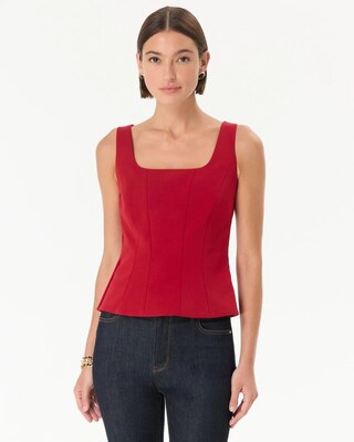 Peplum Knit Crepe Top