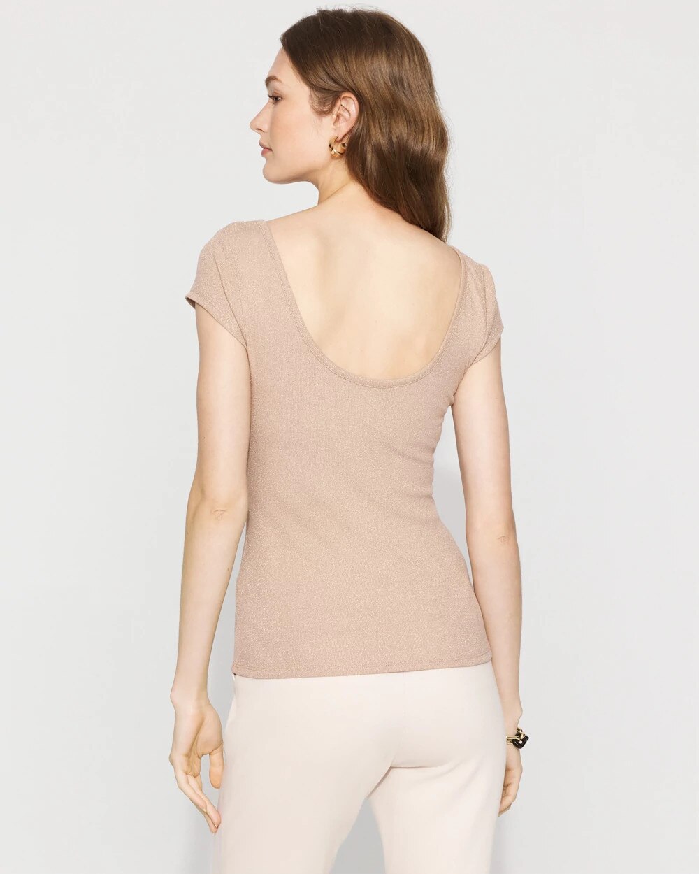 WHBM FORME™ Ribbed Stretch Metallic Tee
