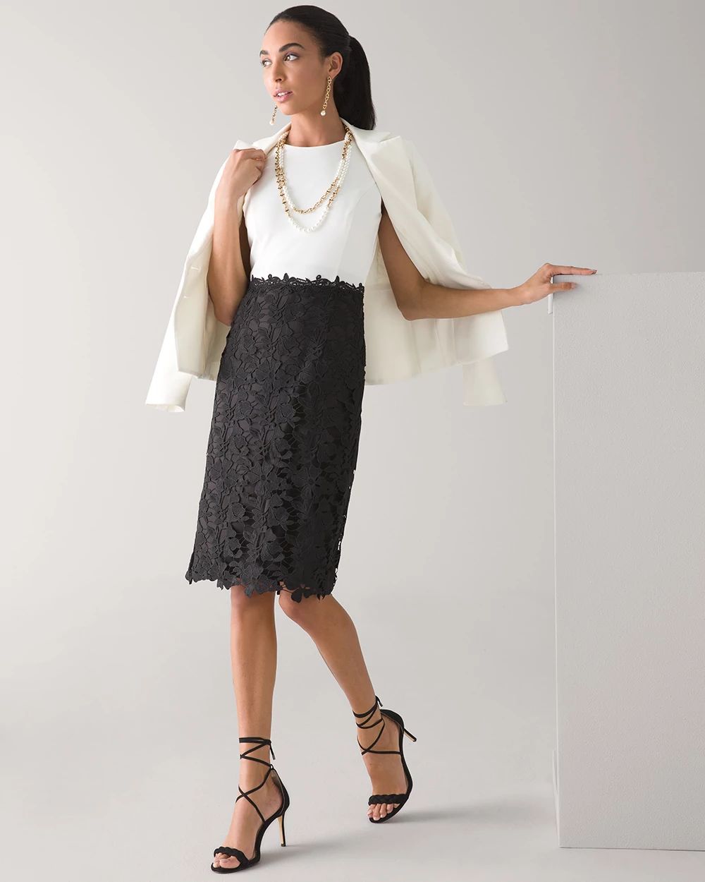 Dress Exposed White Black (S/M) main image 0