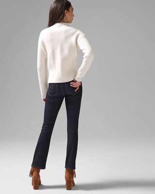 Mock Neck Floral Embellished Sweater