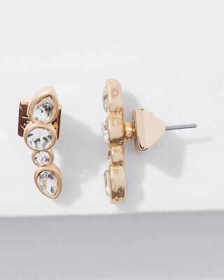 Gold Crystal Crawler Earring