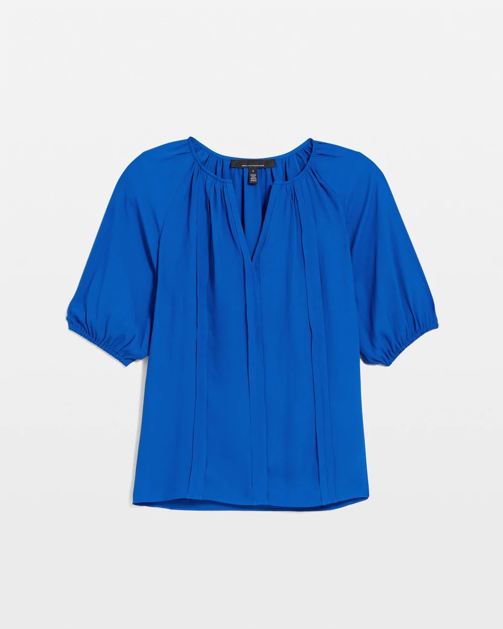 Elbow Sleeve V-neck Blouse