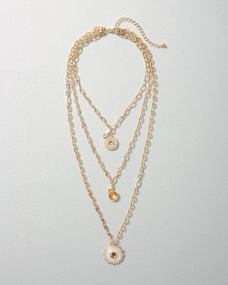 Goldtone Multi-Strand Necklace click to view larger image.