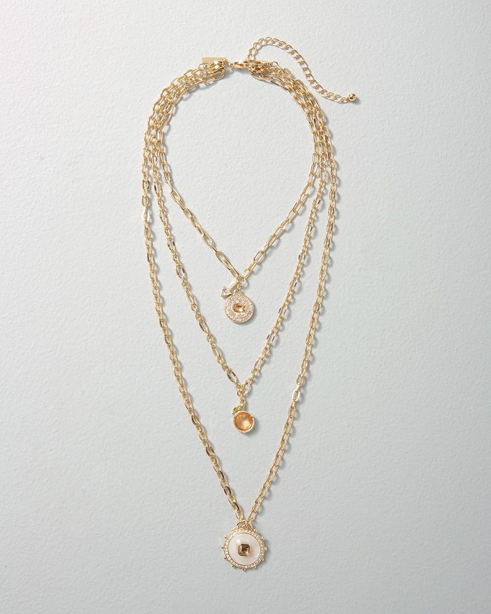 Goldtone Multi-Strand Necklace click to view larger image.