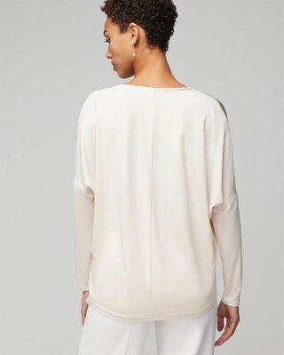 Woven Front Long Sleeve Tee click to view larger image.