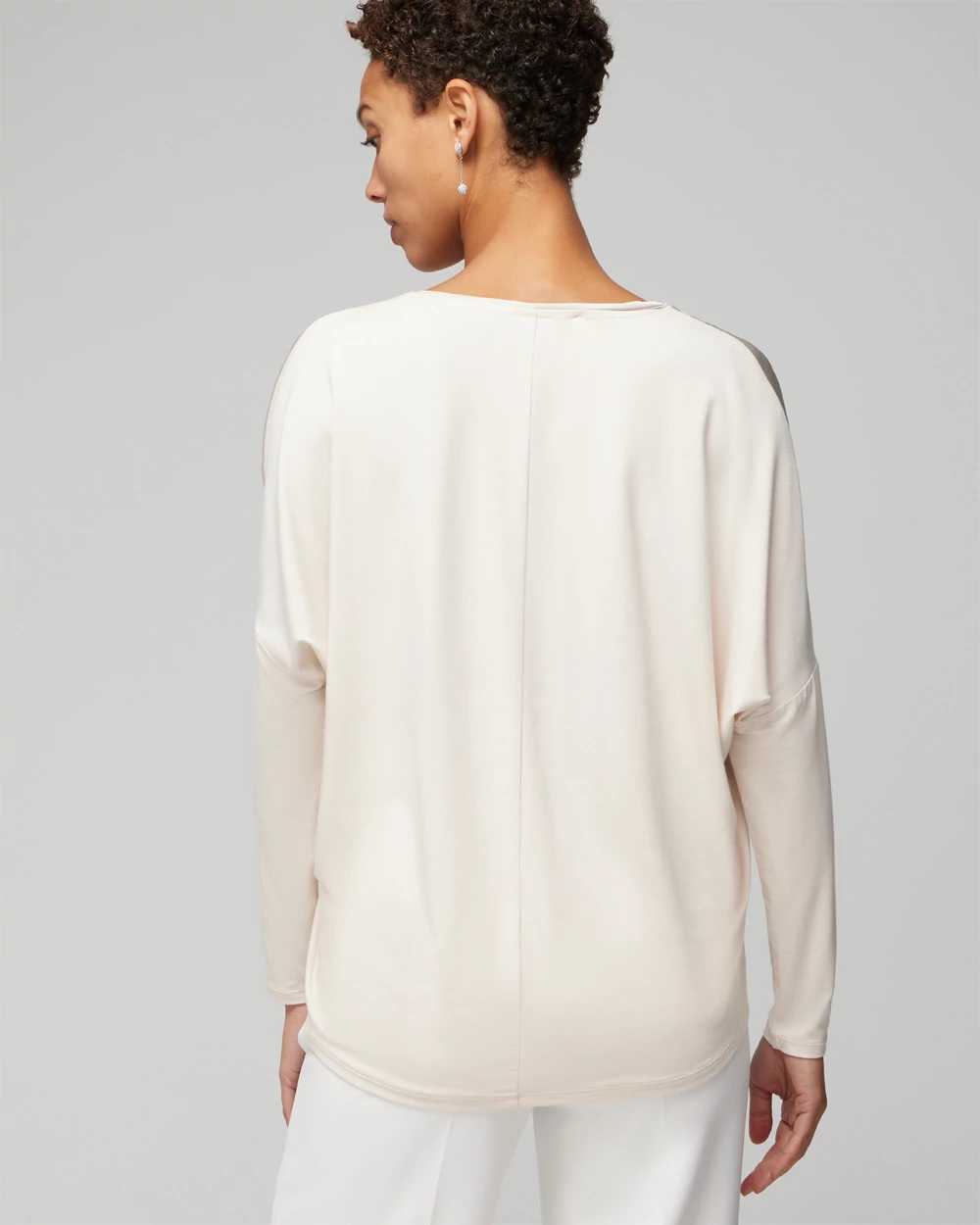 Woven Front Long Sleeve Tee click to view larger image.