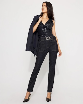Belted High Rise Skinny Jean