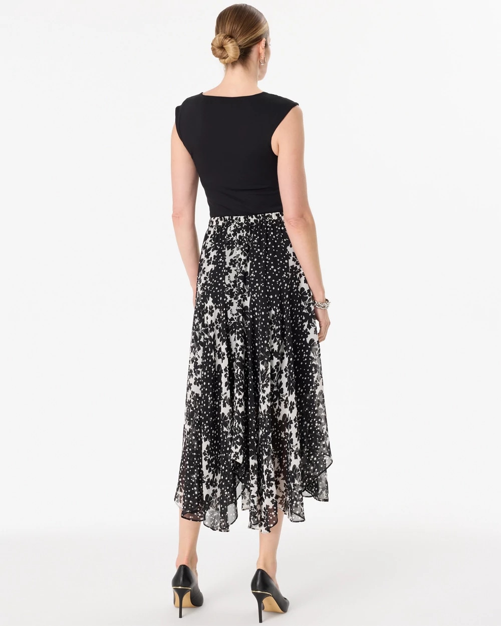 Asymmetrical Hem Midi Skirt