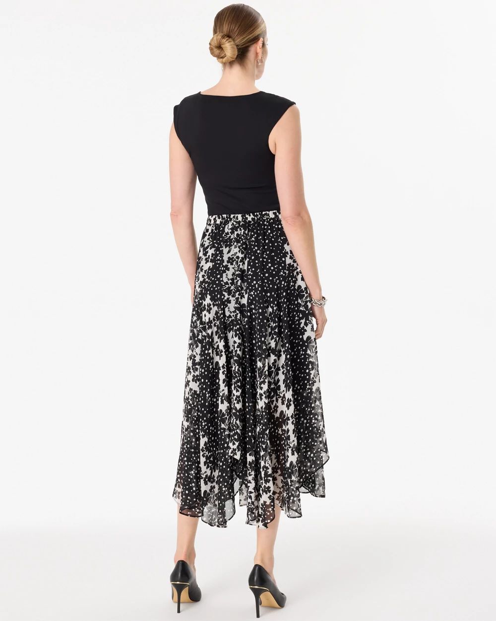 Asymmetrical Hem Midi Skirt click to view larger image.