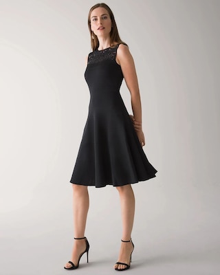 Lace Yoke Fit and Flare Dress click to view larger image.