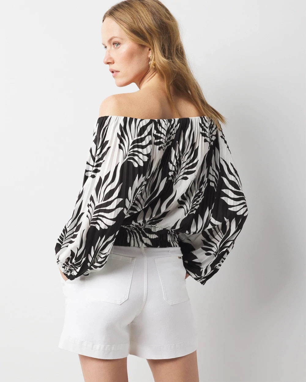 Petite Off-the-Shoulder Kimono Sleeve Blouse
