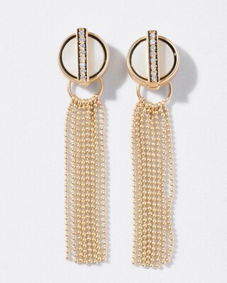 Circle Pearl Chain Drop Earrings