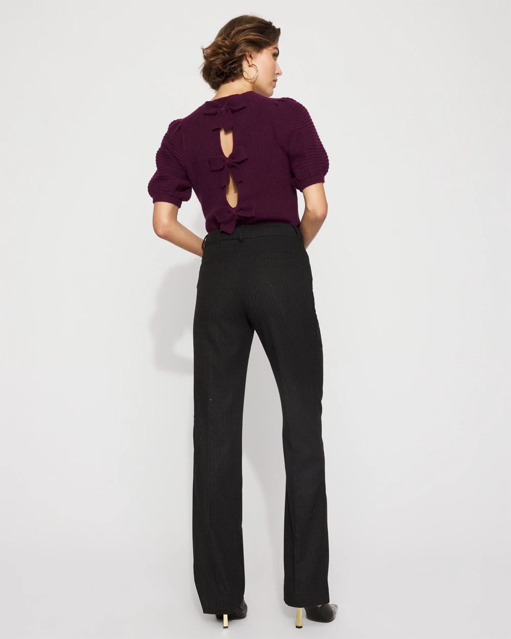 Petite Riley Embellished High-Rise Trouser