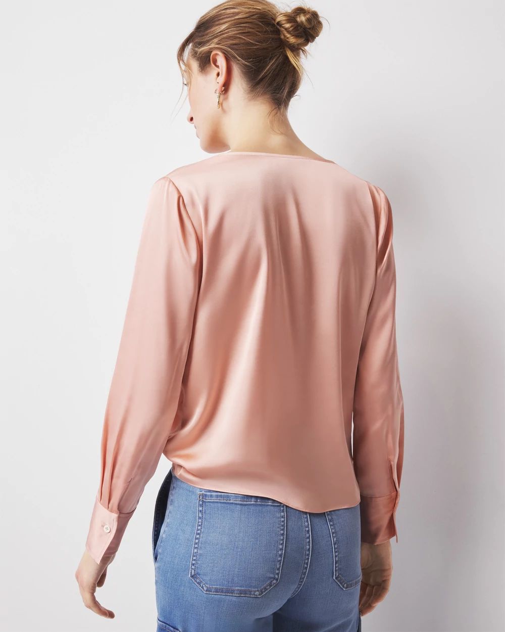 Satin Cowl Neck Blouse