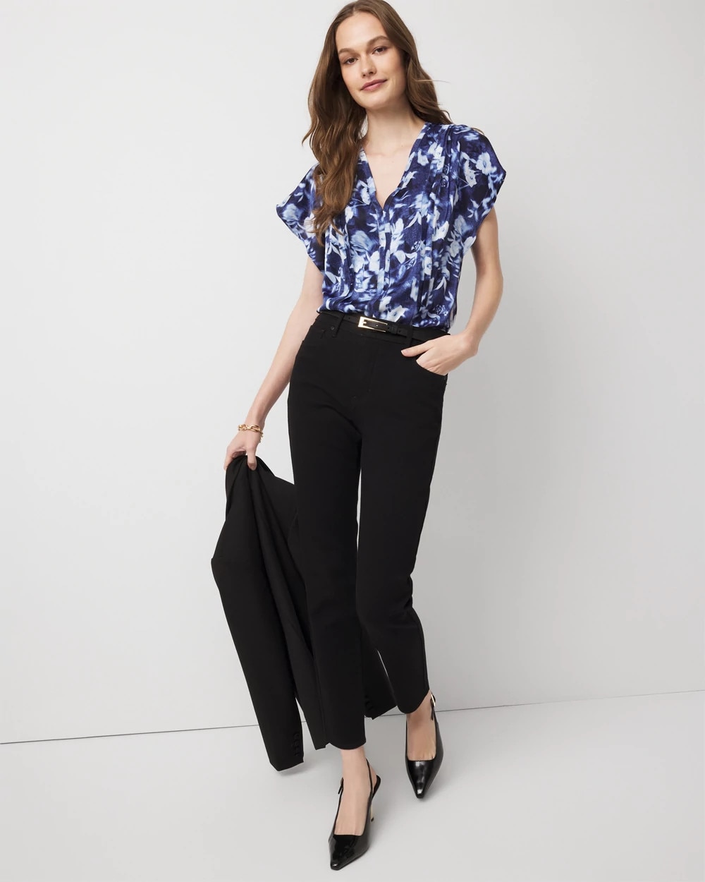 Flutter Sleeve Satin Shell Top - image 2