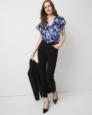 Flutter Sleeve Satin Shell Top click to view larger image.