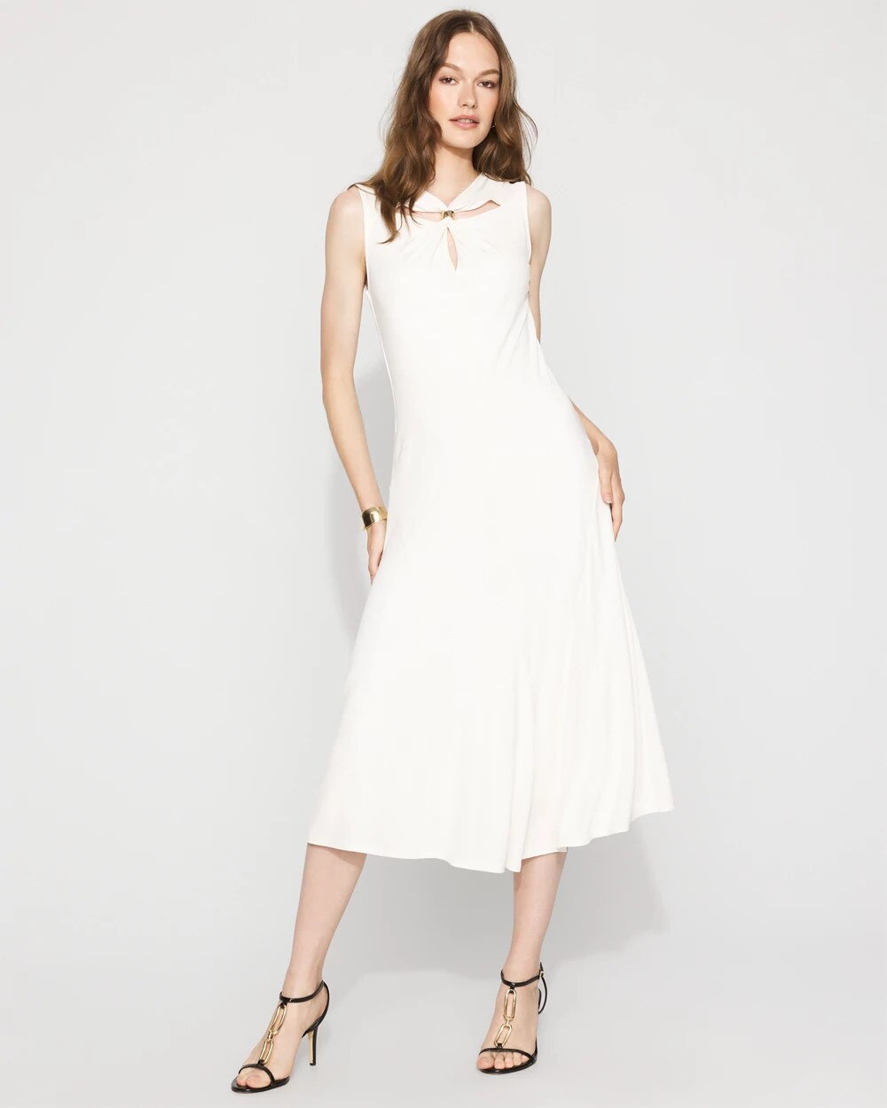 white christmas dresses Twist knot midi cut out dress – Forest of Women