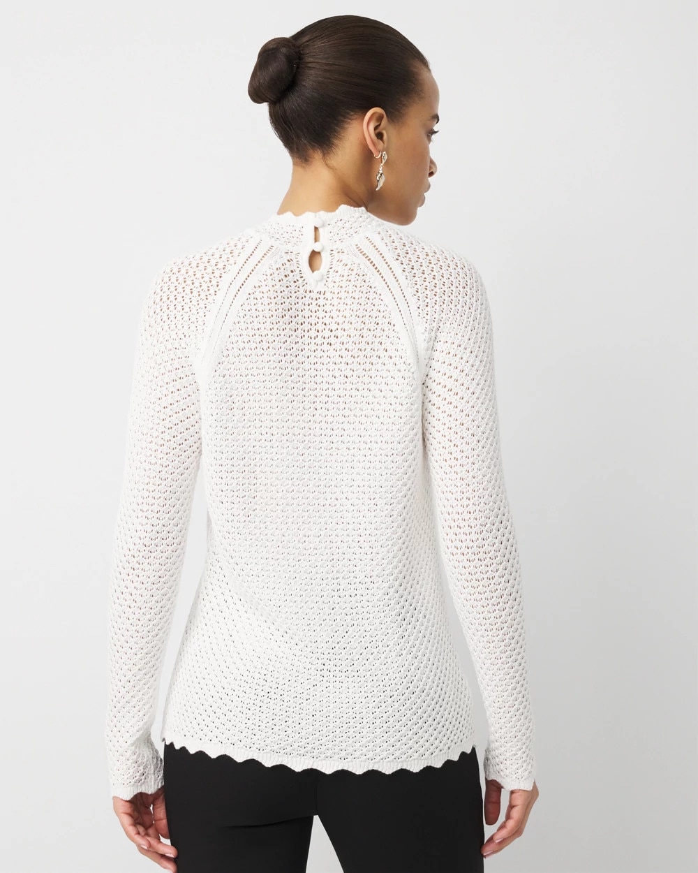 Pointelle Pullover Sweater