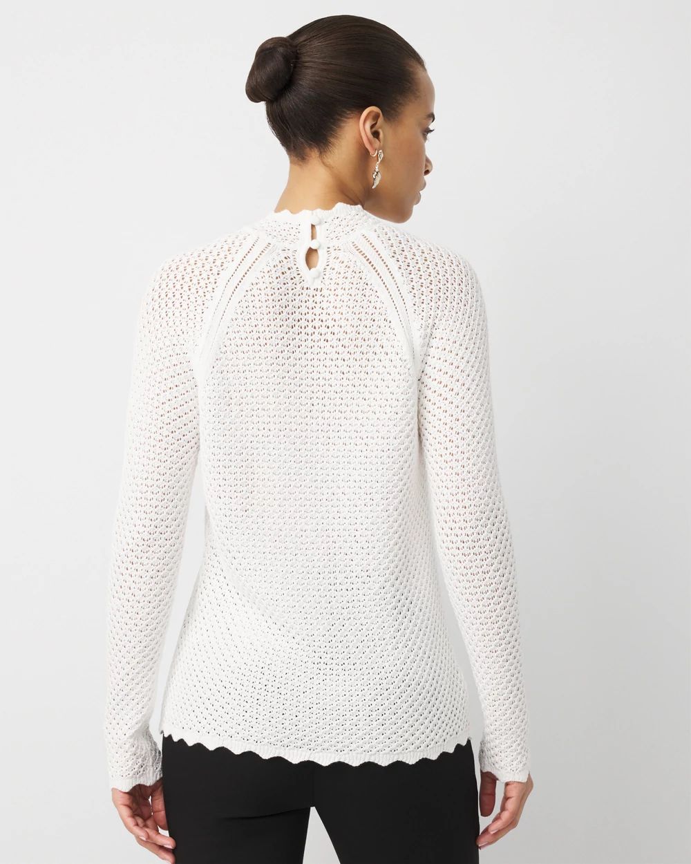Pointelle Pullover Sweater