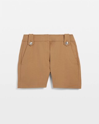 High-Rise Lightweight Button Comfort Stretch Shorts