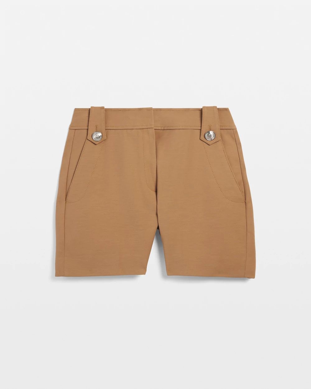 High-Rise Lightweight Button Comfort Stretch Shorts click to view larger image.