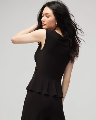Matte Jersey Button Peplum Top