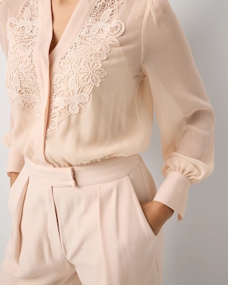 Lace Detail Wide Leg Jumpsuit click to view larger image.