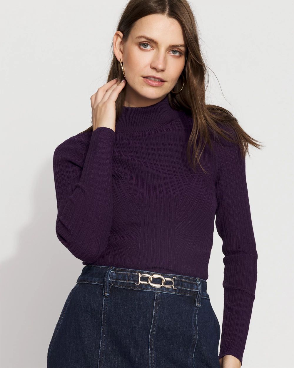 Essential Mock Neck Rib Sweater