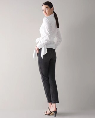 Curvy High-Rise Patch Pocket Straight Crop Jeans