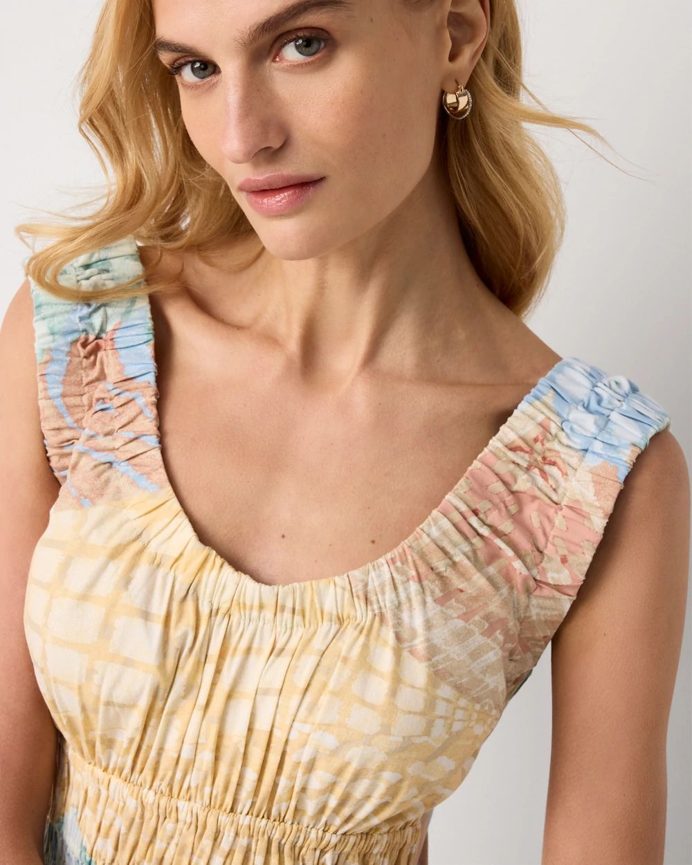 Petite Ruched Tank Midi Dress