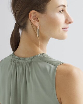 Sleeveless Ruched V-Neck Shell Top