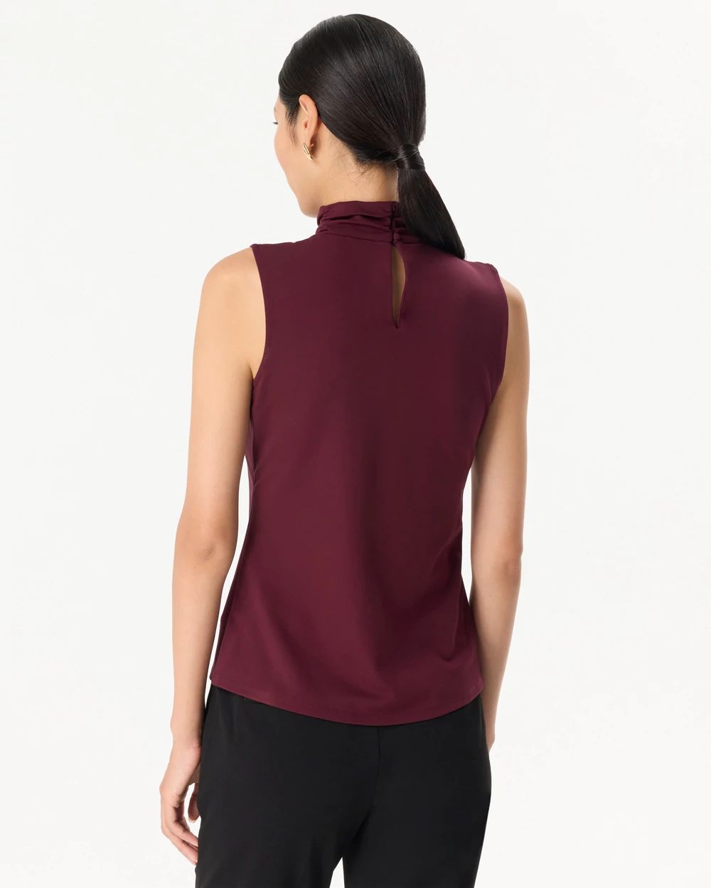 Ponte Mock Neck Sleeveless Top click to view larger image.
