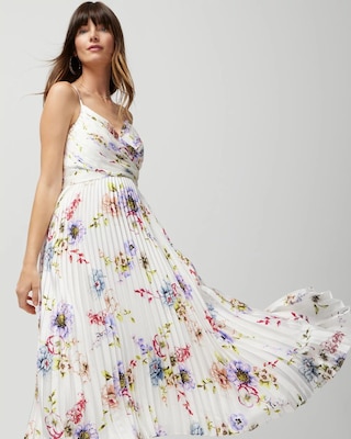 Satin Pleated Midi Dress