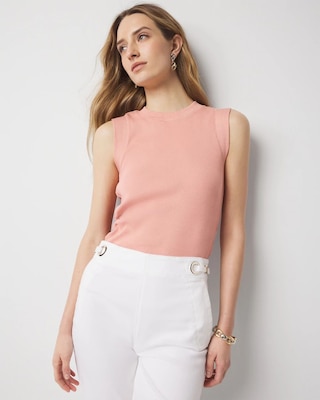 WHBM FORME™ Ribbed Stretch Ruched Side Tank
