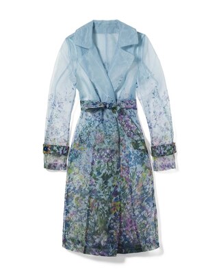 Organza Printed Trench Coat