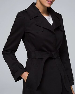 Stitch-Detail Trench Coat with Removable Belt
