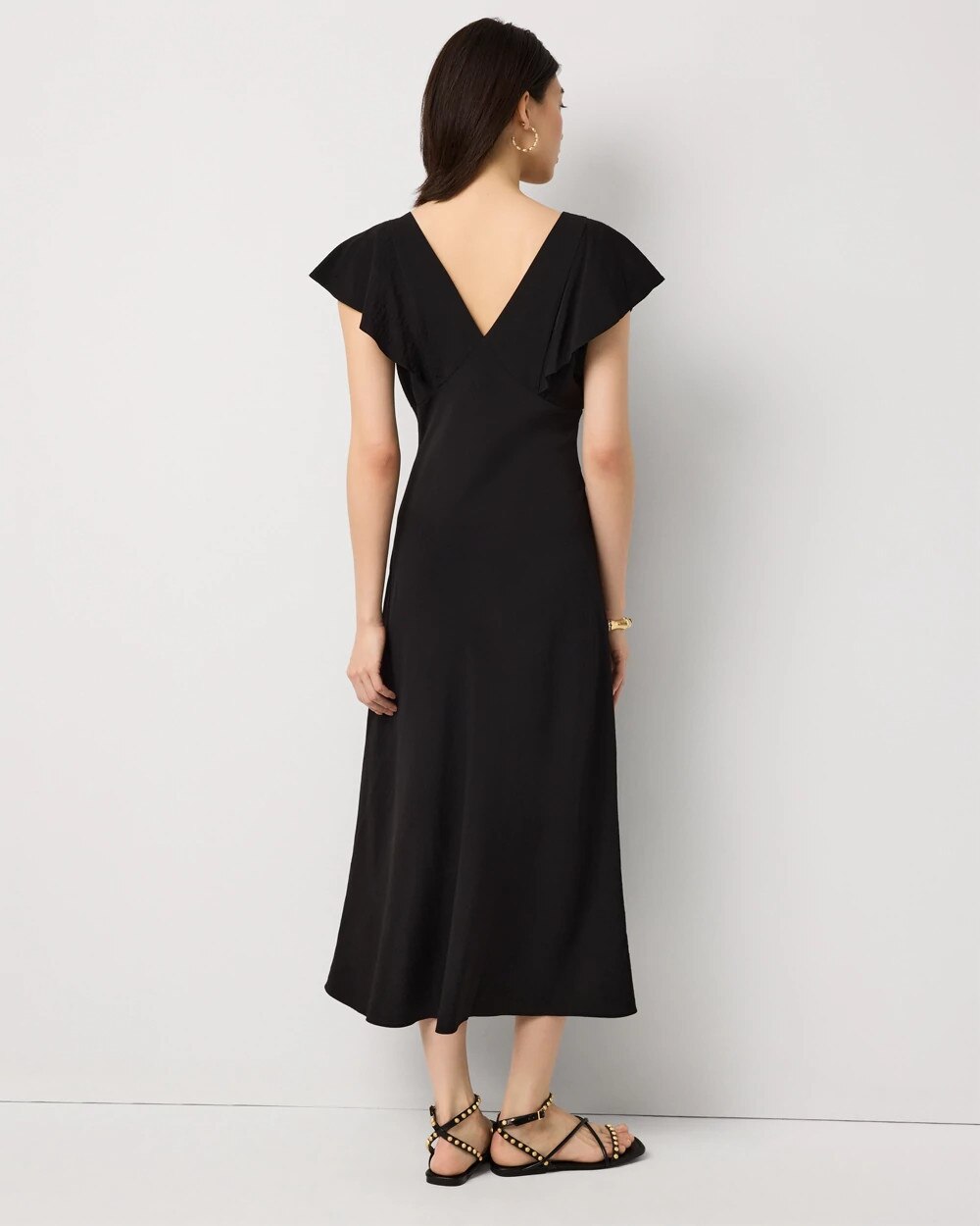 Petite Flutter Sleeve Slip Dress - image 4