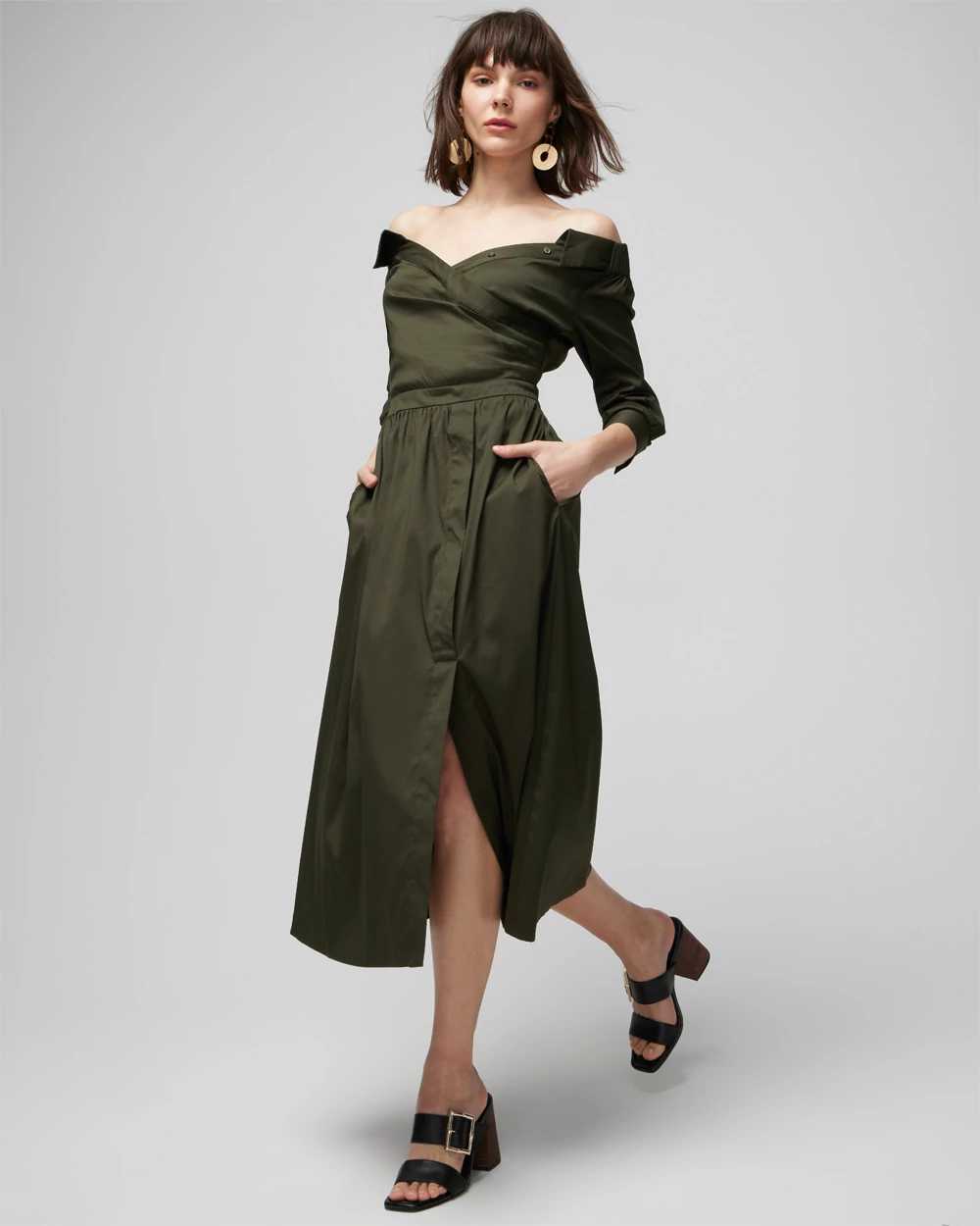 White house black market green dress clearance