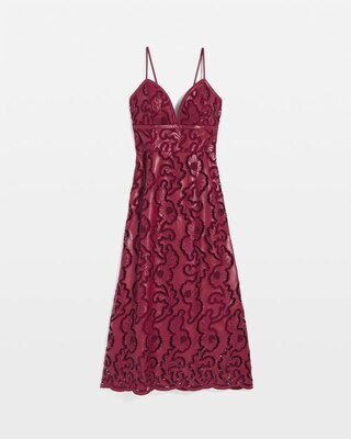 Faux Leather Lace Midi Dress click to view larger image.