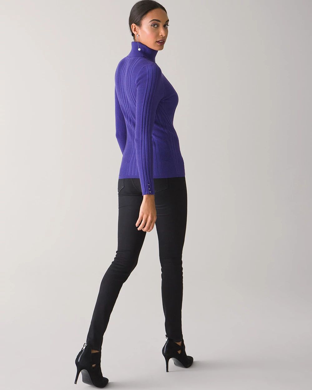 Long Sleeve Transfer Rib Turtleneck