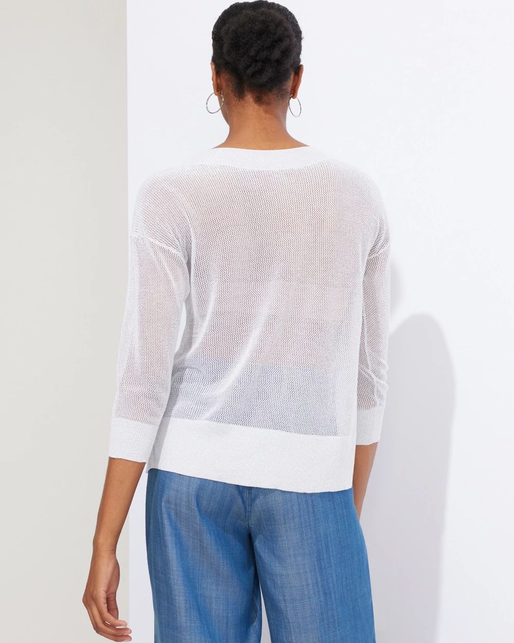 Outlet WHBM 3/4-Sleeve V-Neck Pullover