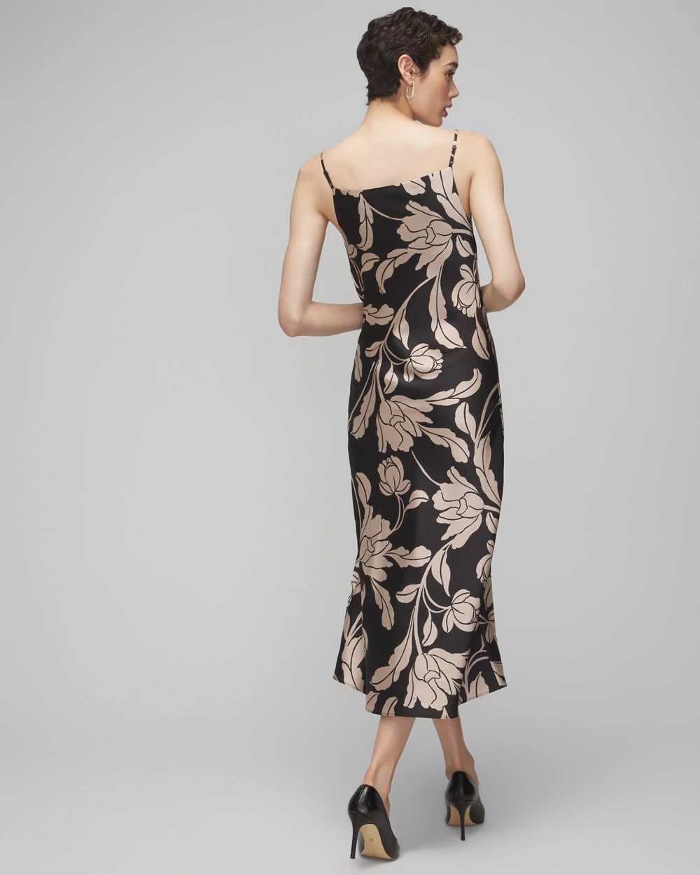 Sleeveless Cowl Neck Slip Midi Dress click to view larger image.