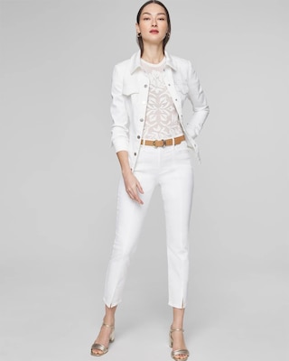 High-Rise Slim With Slit Crop Jeans click to view larger image.