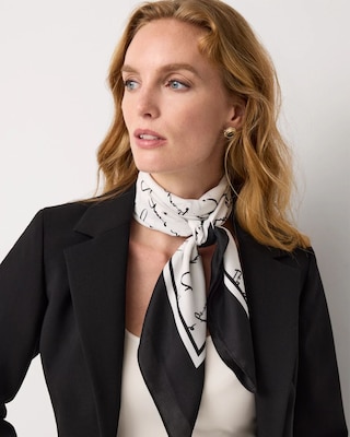 Script Square Scarf