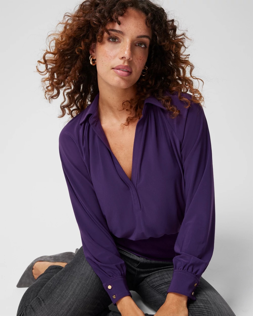 womens plus banded bottom tops